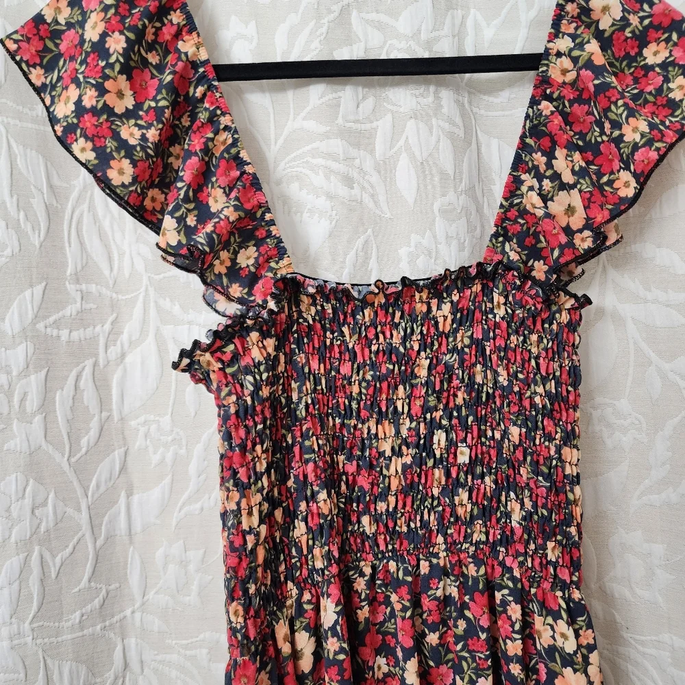 Harper Red & Beautiful Colors, Smocked Maxi Dress. - Picture 3 of 5